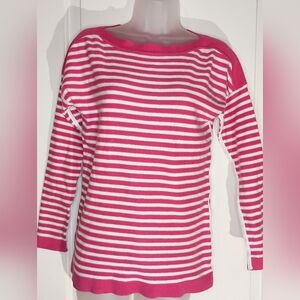 Gap M‎ Coastal Preppy Stripes Pink White Long-Sleeve pullover sweater